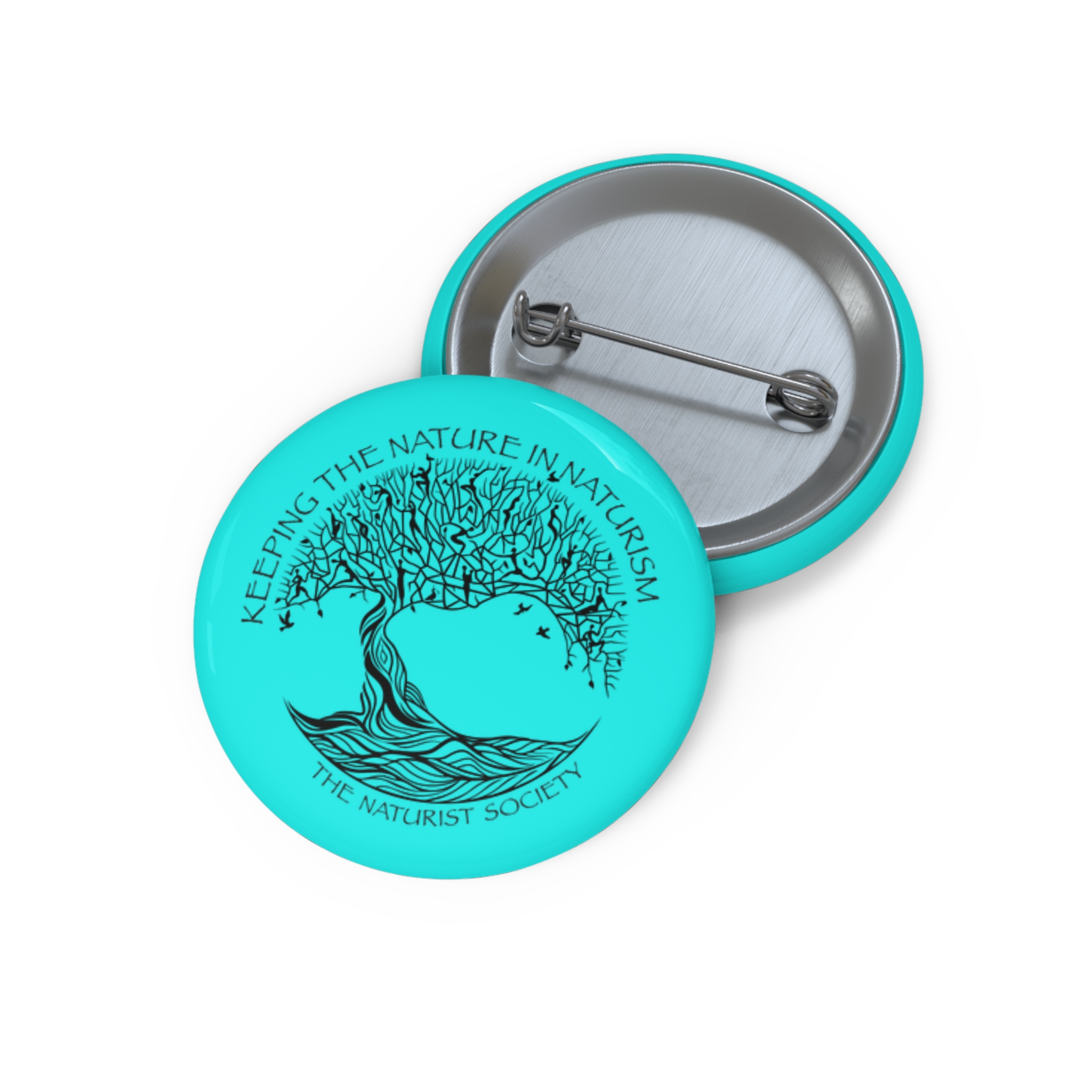 Nature Society Pin Button – “Keeping the Nature In Naturism” Badge