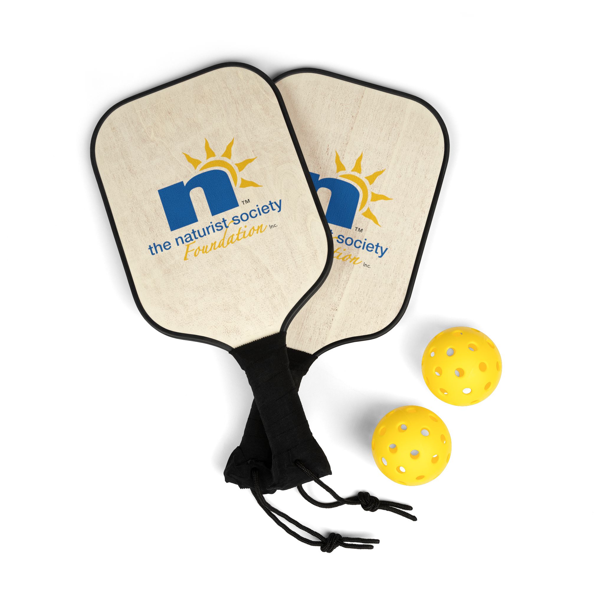Pickleball Paddles & Balls Set — Naturist Society Logo Pickleball Kit - Image 2