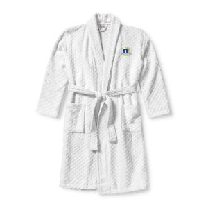 Embroidered Terry Shawl Robe — Personalized Spa Bathrobe